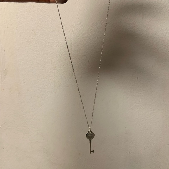 Tiffany and Co. Silver Key Pendant Necklace